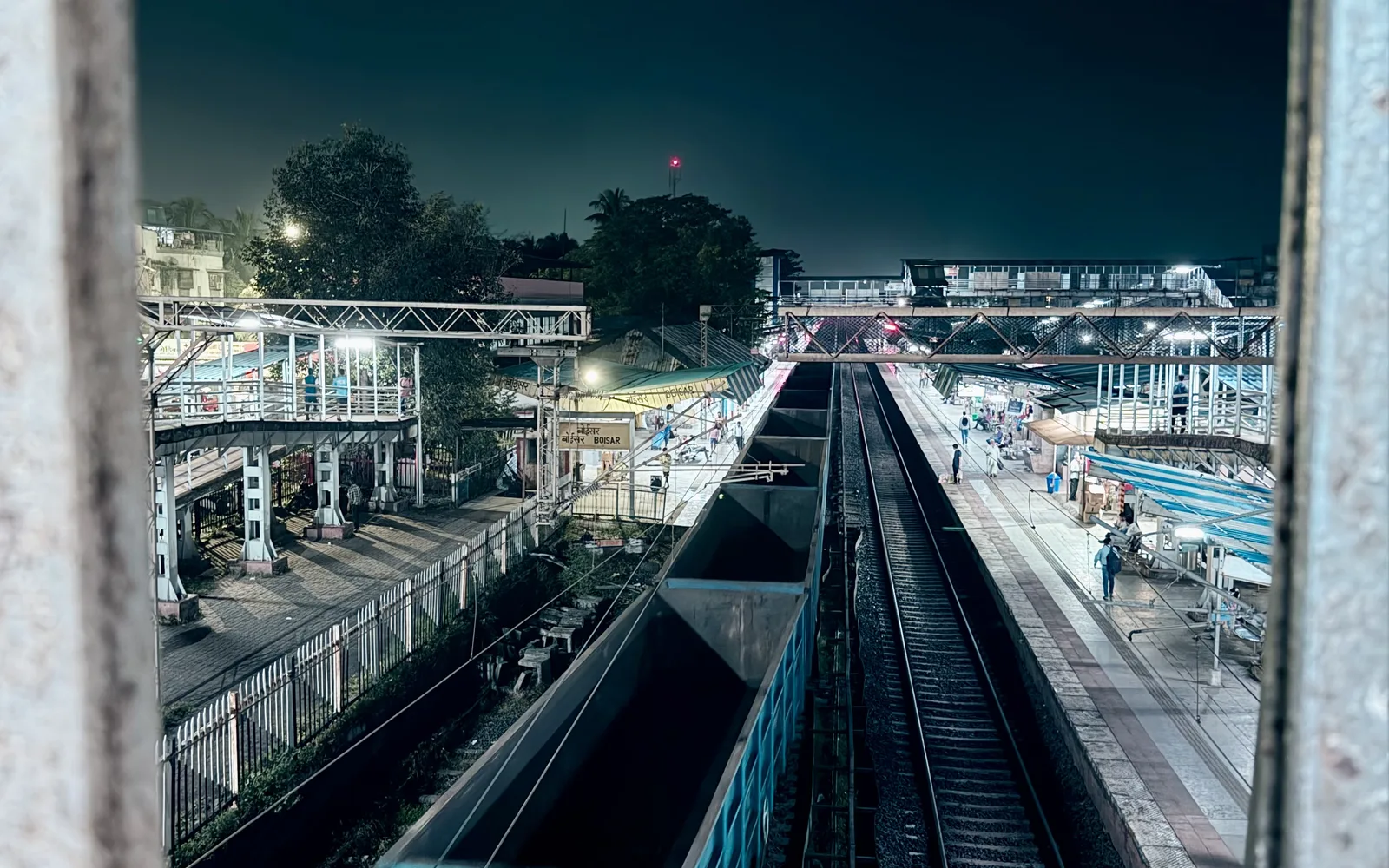 A freight train on railroad tracks